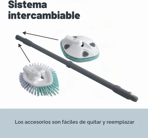 Vista 5 de Casabella Cepillo para bañera y azulejos con mango extensible de 28 pulgadas y almohadilla para fregar