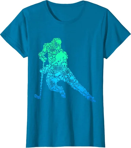 Vista 40 de Jugador de hockey sobre hielo Camiseta de hockey sobre hielo para hombres y niños Asphalt Grey