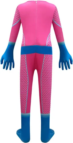 Vista 2 de MEHKFAB Girls Superhero Halloween Cosplay Costume Movie Character Dress Up with Mask