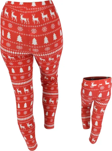 Vista 2 de UB Mommy and Me Christmas Winter Print Mother Daughter Matching Leggings