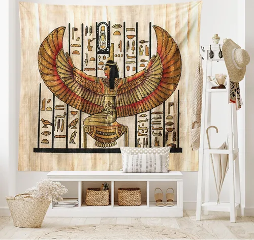 Vista 48 de Lunarable Tapiz japonés, Geisha joven en kimono con maquillaje oriental tradicional de Sakura, decoración de tela para colgar en la pared