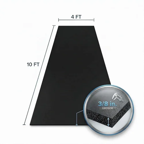 Vista 5 de Rollo de piso de goma resistente de 1/4" de espesor de Floor Inc Tapetes de piso de goma reciclada flexibles para gimnasio en casa Tapete