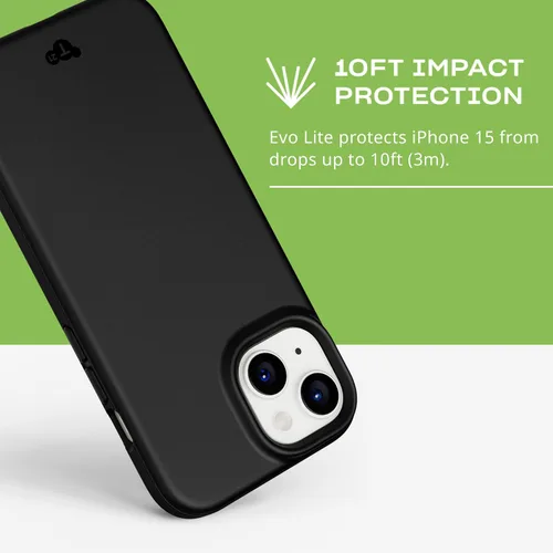 Vista 5 de Tech21 EvoLite - Funda para iPhone 16e / 15, funda fina de protección contra impactos, color negro