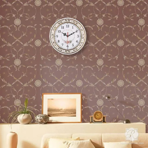 Vista 7 de Tebery Silent Modern Quartz Flower Design Reloj de pared decorativo sin tictac Reloj digital de 11 pulgadas (blanco)