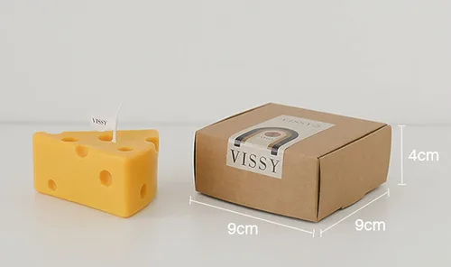 Vista 8 de Vela perfumada en forma de queso,Vela decorativa de cera de soja aromática de 4.23 oz para mesa, foto de regalo de cumpleaños, ideal para meditación