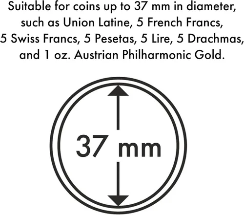 Vista 3 de LIGHTHOUSE - Cápsulas redondas para monedas, protección resistente a arañazos para monedas de 1.457 in, paquete de 10