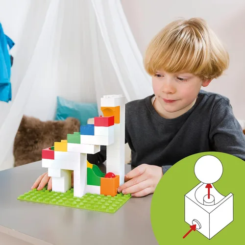 Vista 5 de Hubelino Marble Run - Juego de expansión de catapulta de 41 piezas - ¡El original! Fabricado en Alemania! - Certificado y galardonado Marble Run