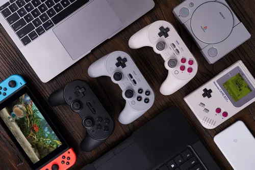 Vista 5 de 8Bitdo Pro 2 Bluetooth Gamepad for SwitchSwitch OLED, PC, macOS, Android, Steam & Raspberry Pi with Storage Case (G Classic Edition)