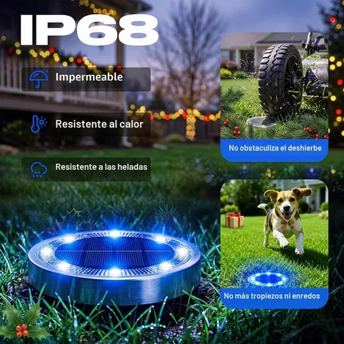 Vista 3 de Peasur Luces solares de suelo para exteriores, paquete de 24 luces planas de disco con energía solar, IP68 impermeable, antioxidante, iluminación