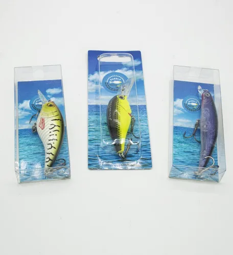 Vista 2 de Kit de señuelos de pesca mezclados, incluyendo ojos 3D Hard Minnow Popper cebos de manivela con ganchos para agua salada, trucha, lubina, salmón