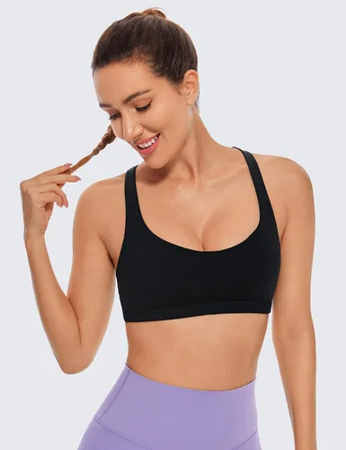 Vista 2 de CRZ YOGA Brasier para deportes de bajo impacto para mujer con tirantes sin varillas acolchado Yoga Bra Tops