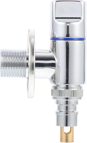 Vista 9 de 2 válvulas de cierre de acero inoxidable para lavadora, válvulas de parada de ángulo de 1/2 pulgada con chapado de espejo para uso doméstico, mini