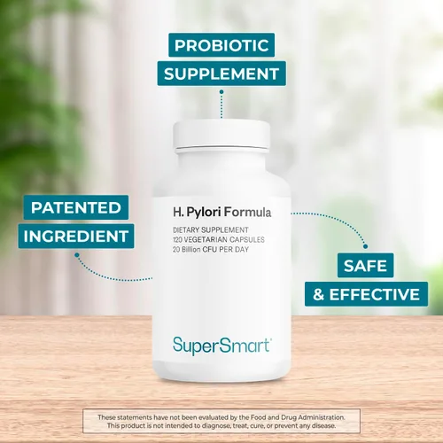 Vista 2 de Supersmart - Paquete de fórmula H. Pylori (acción completa) - Probiótico L. Reuteri con goma de mascar Sin OMG y sin gluten - 60 x 2 y 120