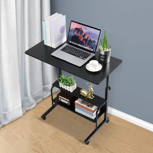 Vista 7 de Escritorio universal movible mesa para espacios pequeños almacenamiento conveniente escritorio portátil computadora escritorio ajustable casa