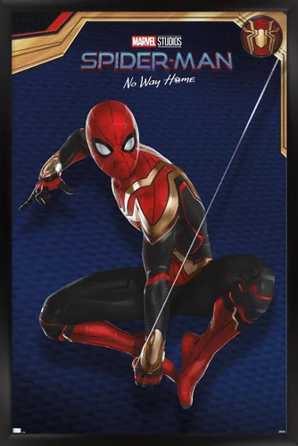 Vista 8 de Trends International Marvel Spider-Man: No Way Home - Póster de pared de disfraz rojo, 14.725 x 22.375 pulgadas, versión enmarcada de madera