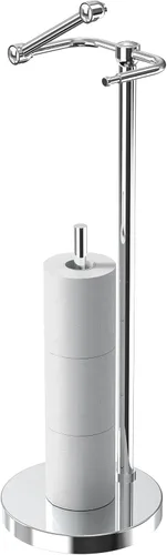Vista 19 de RARXTR Soporte de papel higiénico negro y dorado SUS304 de acero inoxidable con doble poste pivotante, soporte de papel higiénico montado