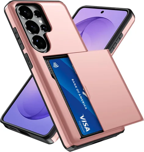 Vista 124 de Qinmay Funda compatible con iPhone 7 Plus/8 Plus con tarjetero, doble capa a prueba de golpes, funda protectora resistente con ranura oculta Negro