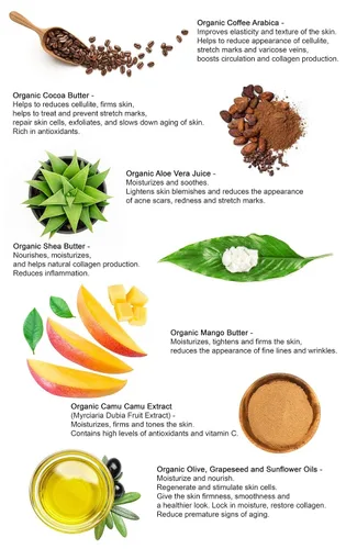 Vista 7 de Exfoliante corporal orgánico de café y chocolate por VeOrganics - Exfoliante hidratante, tensante y desintoxicante prémium
