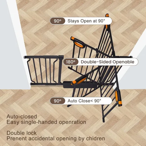 Vista 2 de owlie Pequeña puerta estrecha para bebé para escaleras, pasillos de 23.6-27.6 pulgadas de ancho, puerta de presión para niños, puerta para niños