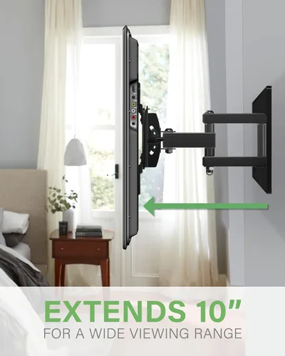 Vista 4 de SANUS Soporte de pared para TV de movimiento completo para pantallas de 19 a 40 pulgadas, diseño de un solo perno inclinado, gira y se extiende