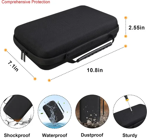 Vista 3 de Elonbo Funda rígida de viaje GPS para Garmin dezl OTR1000 de 10 pulgadas, Garmin dezl OTR1010/Garmin RV 1090 Sistema de navegación GPS, bolsillo
