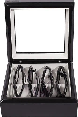 Vista 2 de OYOBox Mini organizador de gafas de lujo, caja de exhibición de madera para gafas + gafas de sol