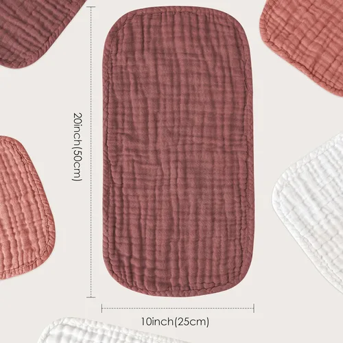Vista 3 de Paños de muselina para eructos para bebé, 100% algodón, para unisex, niño, niña - Grandes 20" x 10", productos esenciales para recién nacidos, ultra