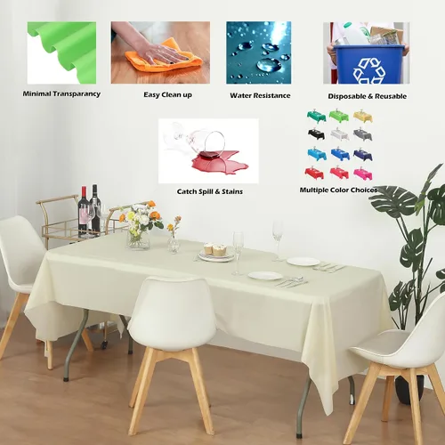 Vista 63 de Evershine - Mantel de plástico resistente (reutilizable, 12 unidades)