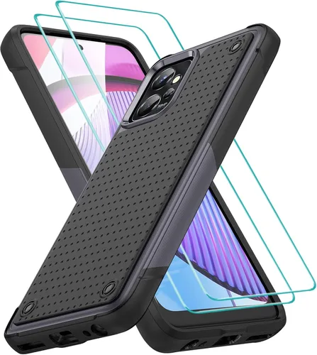 Vista 23 de Jeylly Funda para Motorola G Power 5G (2023) con 2PCS protectores de pantalla de vidrio, protección resistente de plástico duro+parachoques