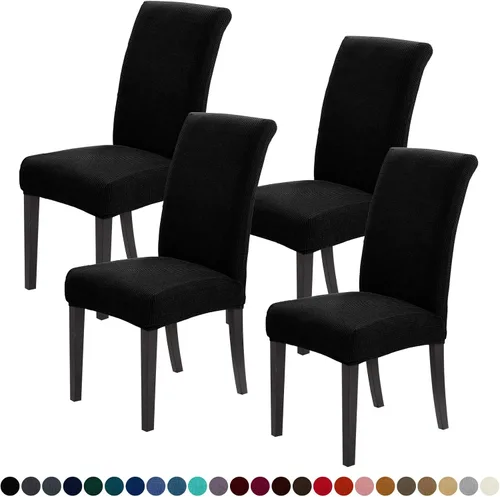 Vista 86 de Joccun - Juego de 2 fundas para sillas de comedor, fundas elásticas para sillas de comedor, fundas de asiento para sillas de comedor, funda de Negro