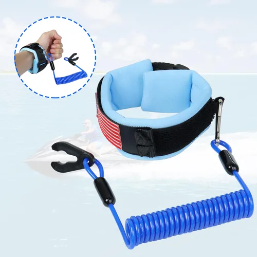Vista 7 de Cordón de interruptor de parada de emergencia para embarcación y moto acuática, correa de muñeca compatible con Yamaha Jet Ski, motor fuera