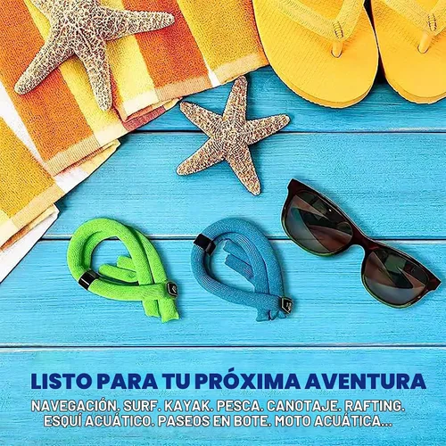 Vista 6 de DriftFish Correa de neopreno flotante para gafas de sol Gafas de sol flotantes grandes Verde neón