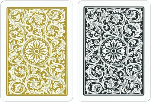 Vista 3 de Copag 1546 Design - Juego de cartas 100% de plástico, tamaño de póquer (estándar) negro/dorado (índice jumbo, 1 juego)