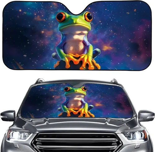 Vista 12 de Talayituse Parasol para parabrisas de automóvil, diseño de gato divertido 3D, ajuste universal, para automóvil, camión, SUV, bloquea el sol