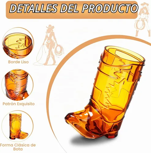 Vista 4 de SAIAOKJ Vasos de Chupito en Forma de Bota de Vaquero, 12 Piezas de 1 Onza Vasos de Chupito Mini de Plástico en Forma de Bota, Vasos de Plástico