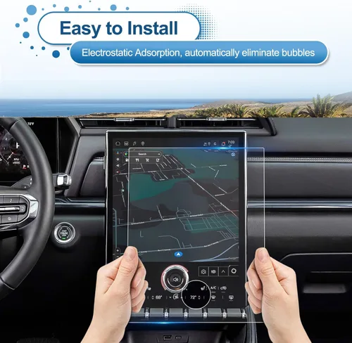 Vista 7 de Protector de pantalla de terreno 2025 2026 para GMC Terrain (Elevation/Denali/AT4), pantalla táctil de 15 pulgadas, vidrio templado 9H 2026 2025