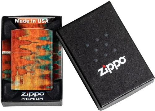 Vista 7 de Zippo Encendedor de bolsillo de color naranja con pinceladas de 540