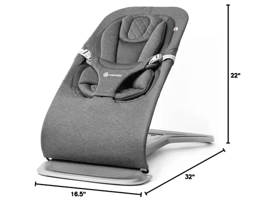 Vista 10 de Ergobaby Evolve Hamaca 3 en 1, Asiento Hamaca para Bebé Ajustable de Múltiples Posiciones, Se Adapta de Recién Nacido a Niño Pequeño, Carbón