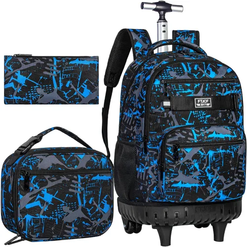 Vista 20 de 3 piezas de mochila rodante para mujeres y hombres, bolsa de 21 pulgadas para adultos con ruedas, juego de mochilas con ruedas para niñas y niños