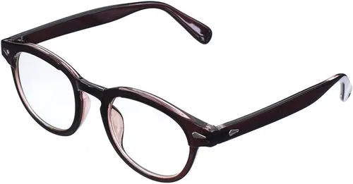 Vista 2 de Bi Tao Gafas de lectura de marco redondo marrón + 4.25 fortalezas para hombres y mujeres