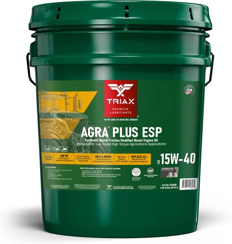 Vista 8 de TRIAX Agra Plus ESP 15W-40 CK-4 Syn-Blend - Aceite de motor diésel para equipos agrícolas y todoterreno, con licencia API Fo