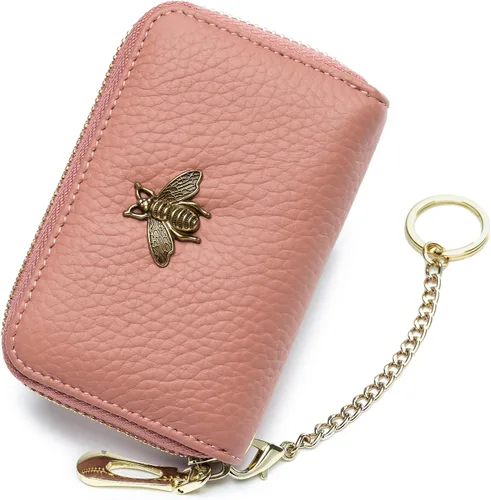 Vista 23 de imeetu Soporte para tarjetas de crédito RFID, cartera pequeña de cuero con cremallera para mujer