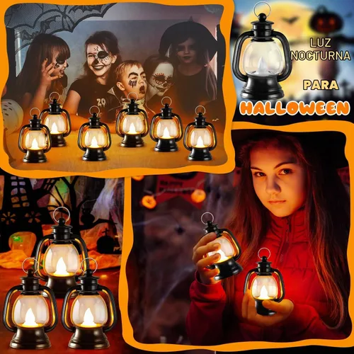 Vista 2 de 12 mini linternas de Halloween, centro de mesa de linterna occidental de 4 pulgadas Pequeña lámpara colgante vintage a granel para mesa de centro