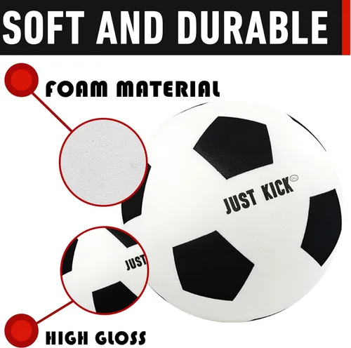 Vista 5 de Pelota de fútbol de espuma silenciosa SRG – Pelota de casa sin aire para entrenamiento silencioso, diseño de espuma suave y duradera, de uso