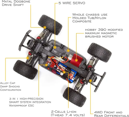 Vista 5 de Cheerwing 1:16 escala todo terreno RC coche, 40KM/H de alta velocidad 4WD control remoto Monster Truck, 4X4 Off-Road Truck