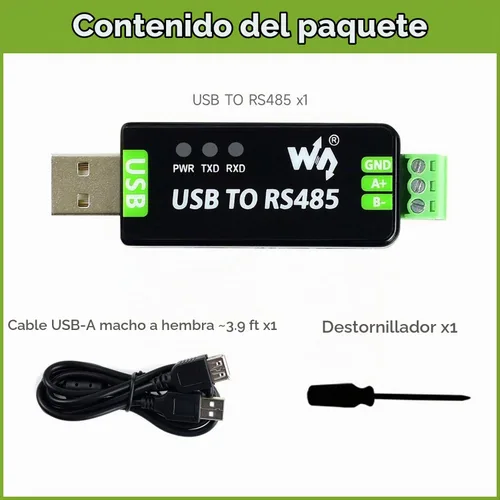Vista 2 de Waveshare Convertidor USB a RS485 con circuitos de protección, compatible con televisores