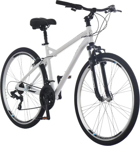 Vista 13 de Schwinn Network 1 Bicicleta híbrida, Bicicleta de 700c para hombres y mujeres, Bicicleta híbrida de 21 velocidades, marco de aluminio, horquilla
