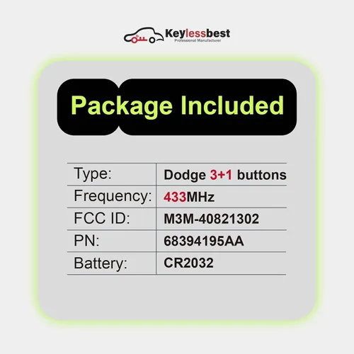 Vista 3 de Control remoto de entrada sin llave M3M-40821302 434MHz 4 botones de repuesto para Dodge Challenger Charger 2019-2021