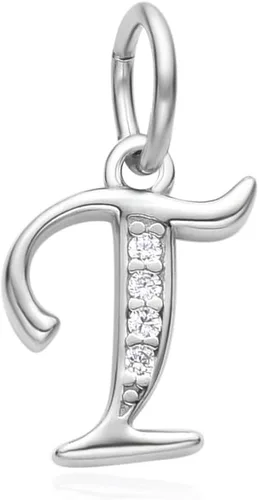 Vista 20 de Adabele Auténtica plata de ley brillante A-Z 26 letras pequeñas del alfabeto con circonita cúbica, colgante de diamantes de imitación resistente al