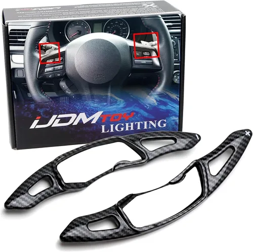 Vista 7 de iJDMTOY Extensiones de palanca de cambios de paleta de paletas de fibra de caron forjada más grandes compatibles con Subaru BRZ Impreza WRX Legacy